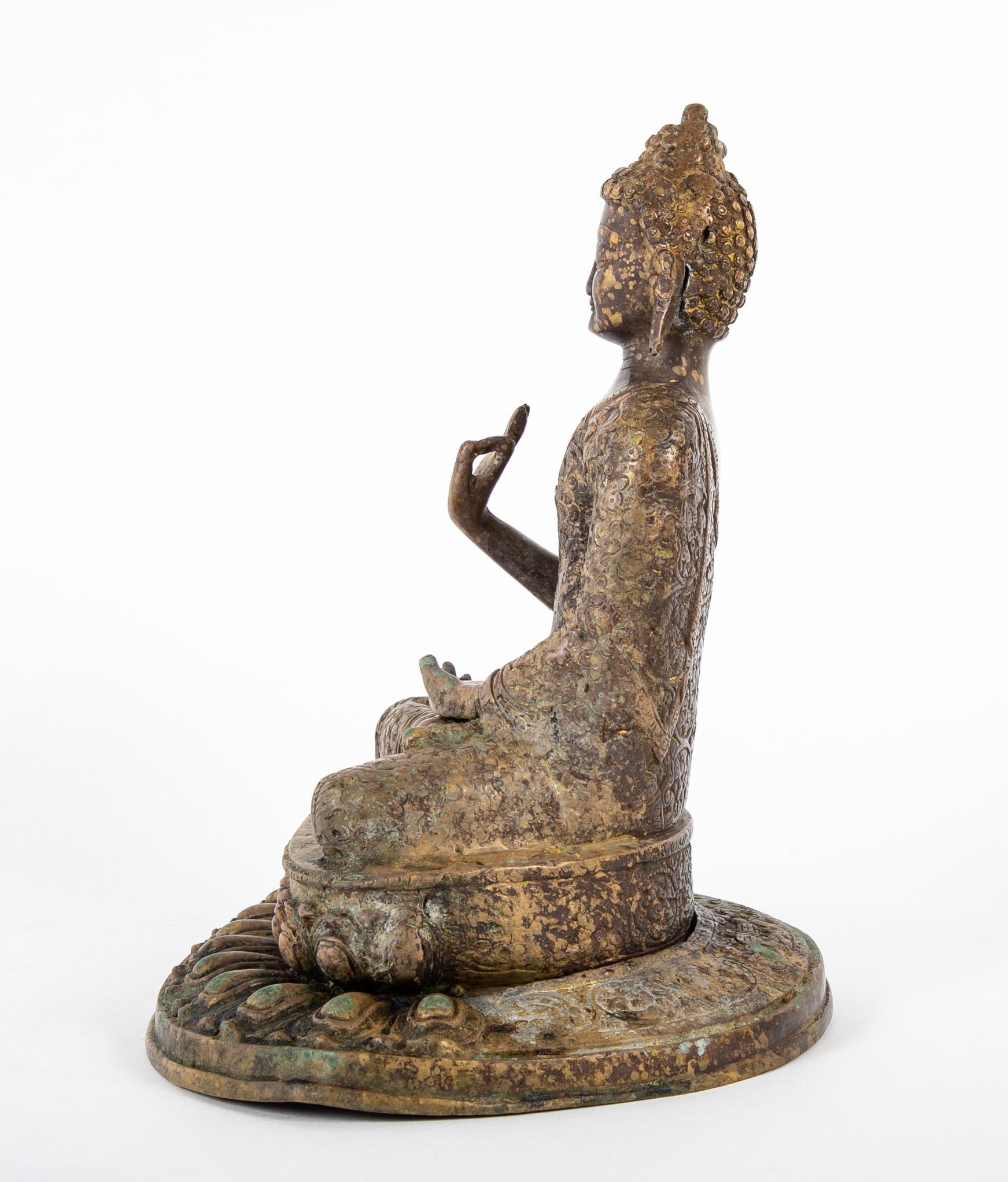 Other Burmese Bronze Buddha Seated in Lotus Position For Sale