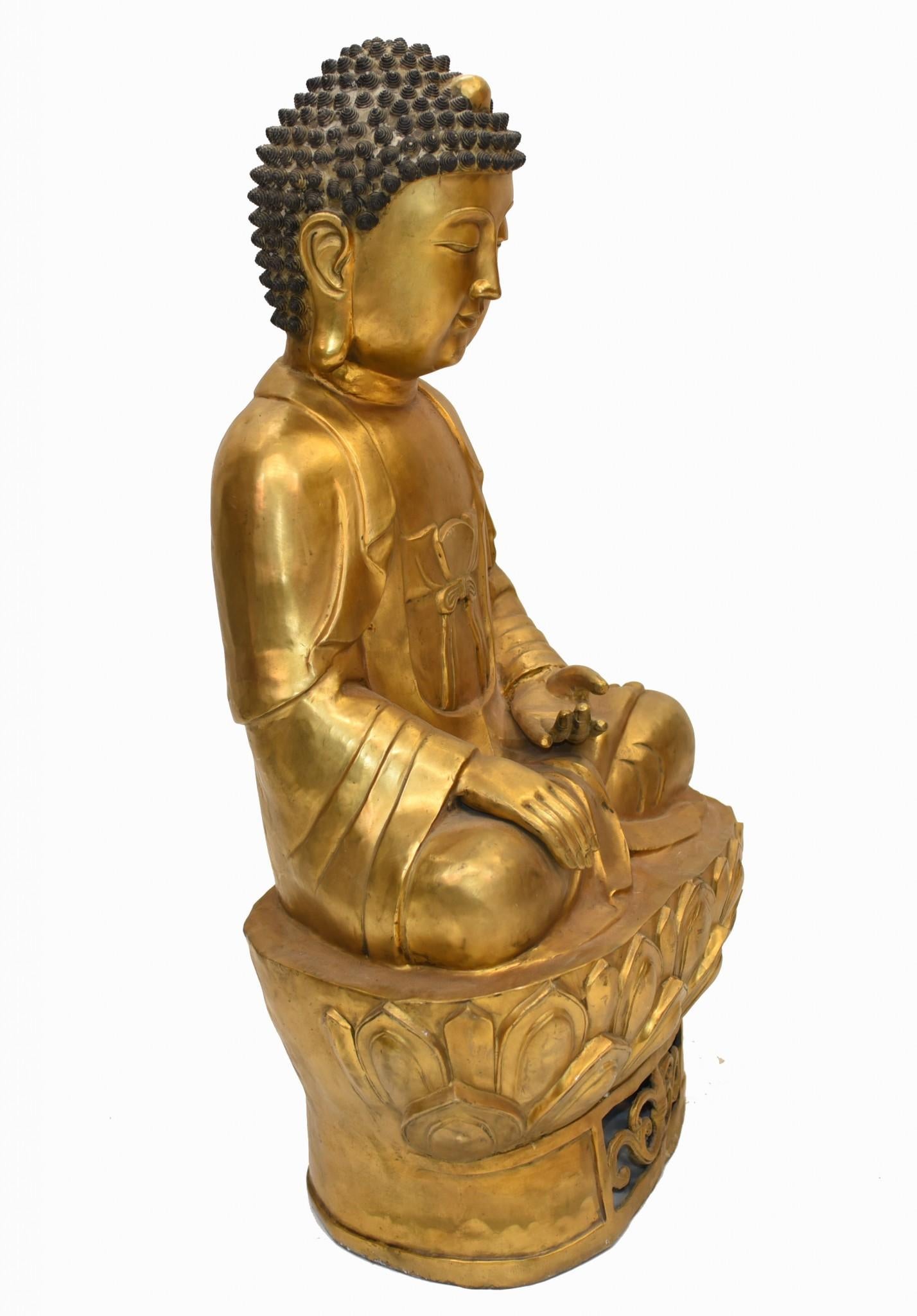 Burmesische Bronze Buddha-Statue- Meditations Pose Buddhismus Buddhistische Kunst im Angebot 1