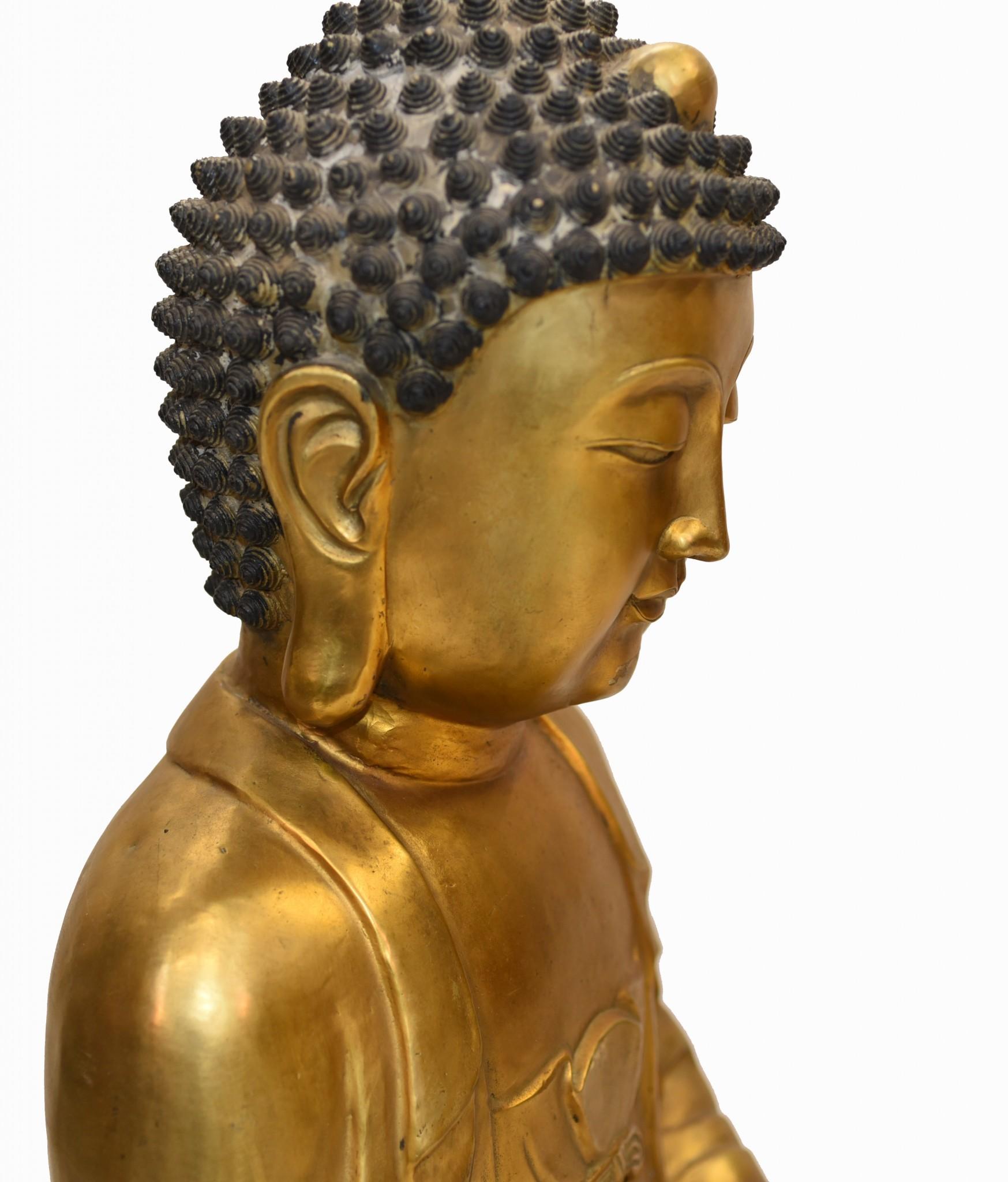 Burmesische Bronze Buddha-Statue- Meditations Pose Buddhismus Buddhistische Kunst im Angebot 4
