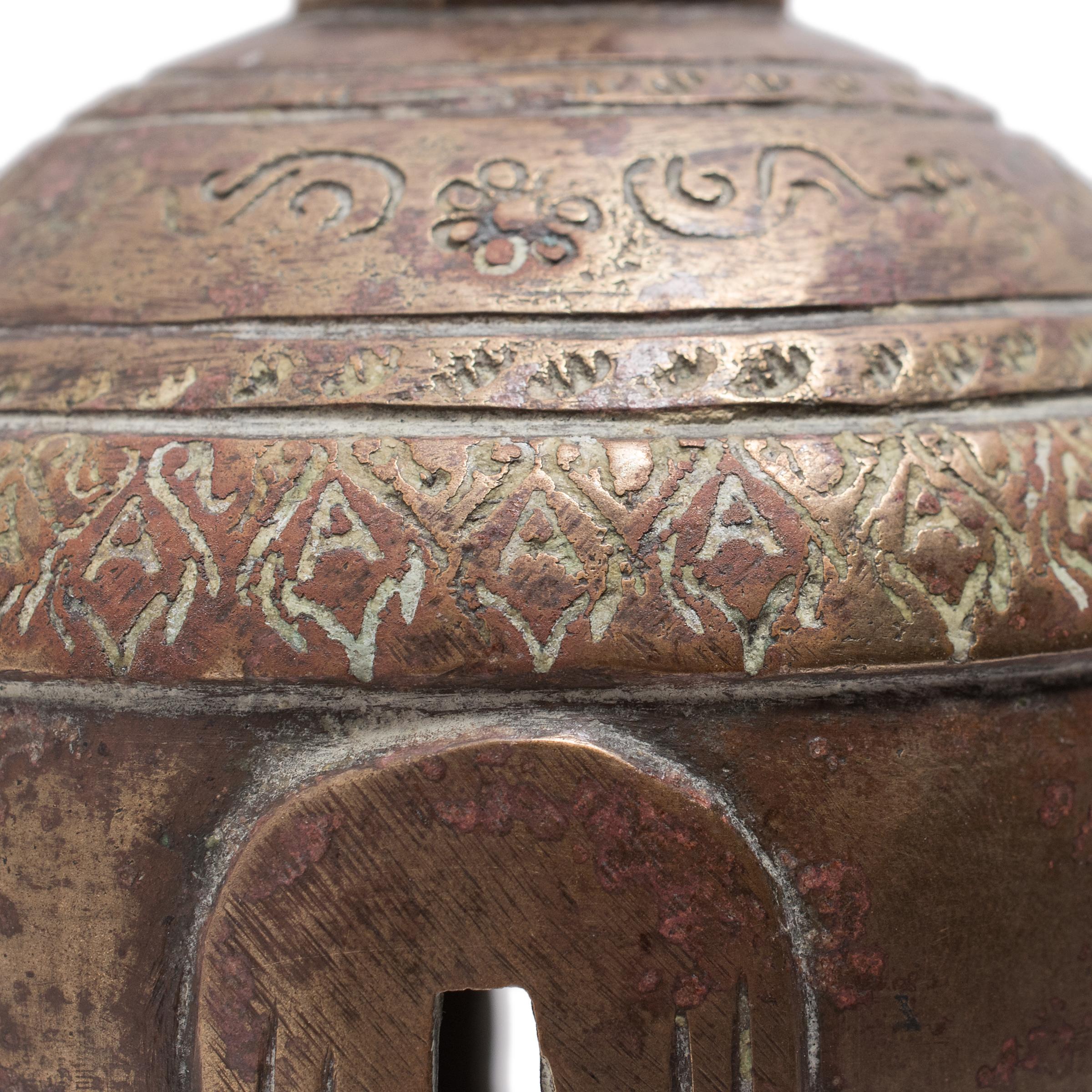Cast Burmese Bronze Elephant Bell, c. 1850