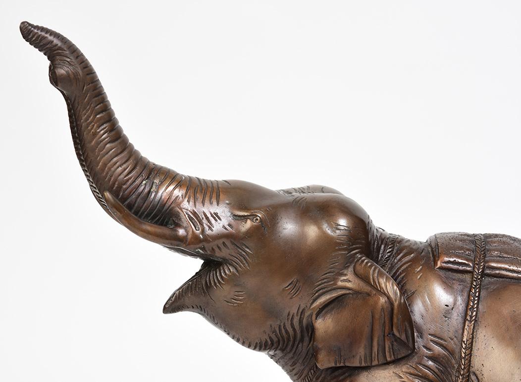 Metalwork Burmese Bronze Elephant For Sale