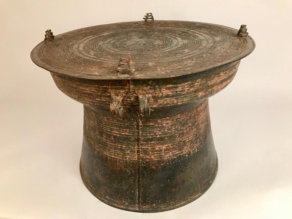 Burmese Bronze Rain Drum Side Table 10