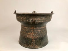 Burmese Bronze Rain Drum Side Table