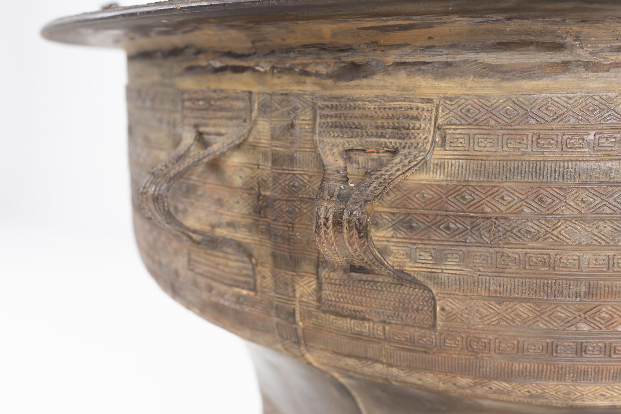 Burmese Bronze Rain Drum Side Table For Sale at 1stDibs | bronze drum ...