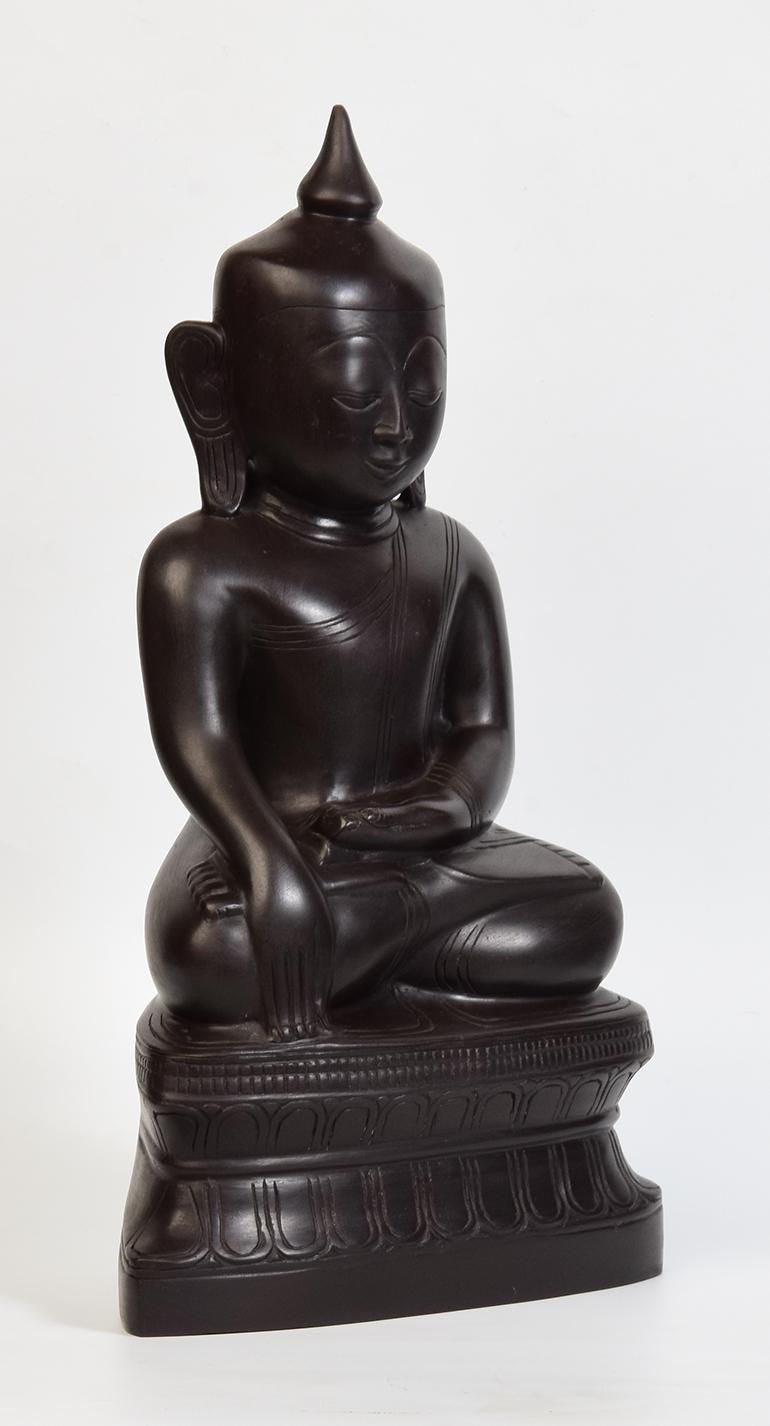 Sitzender Buddha aus burmesischer Bronze im Angebot 5