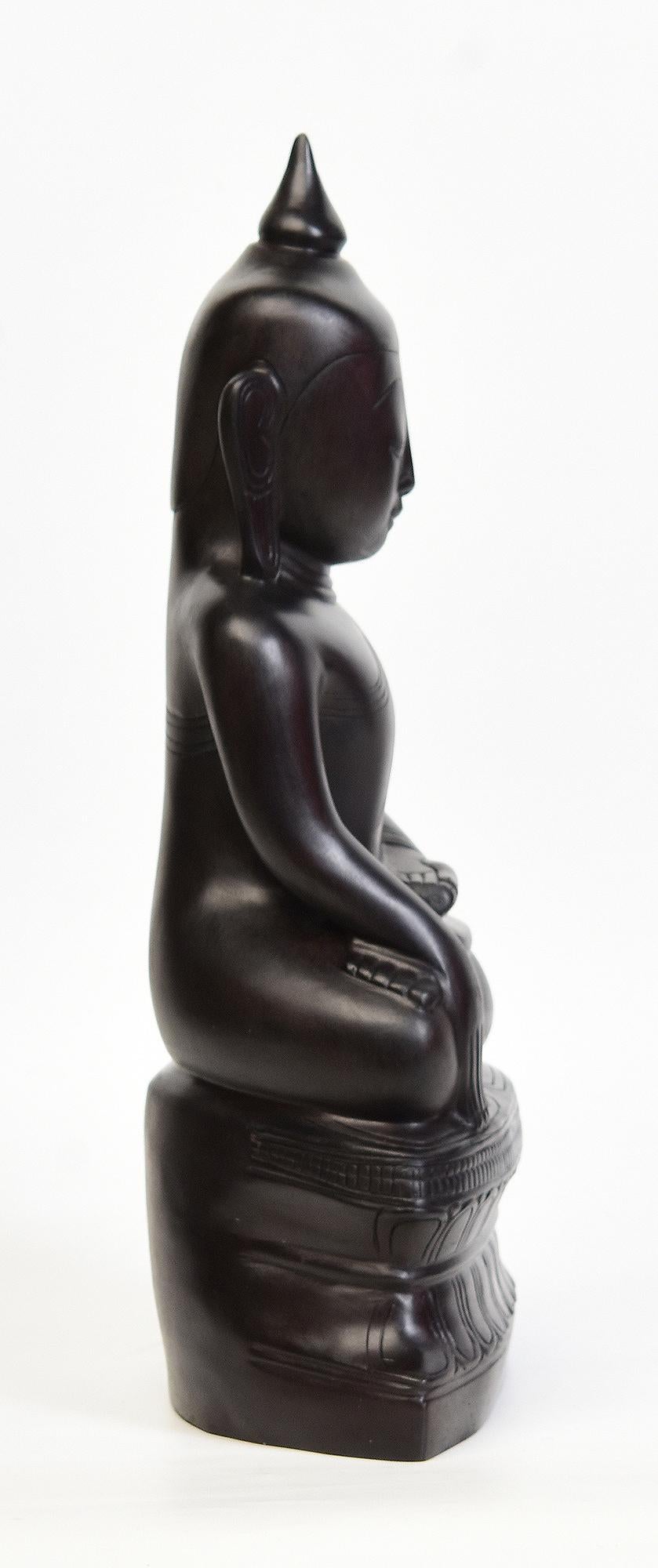 Burmese Bronze Seated Buddha Statue For Sale 5