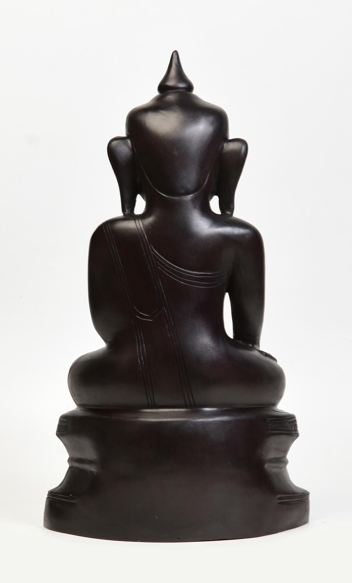 Burmese Bronze Seated Buddha Statue For Sale 3