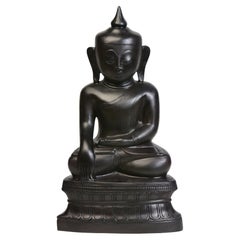 Burmese Bronze Seated Buddha Statue