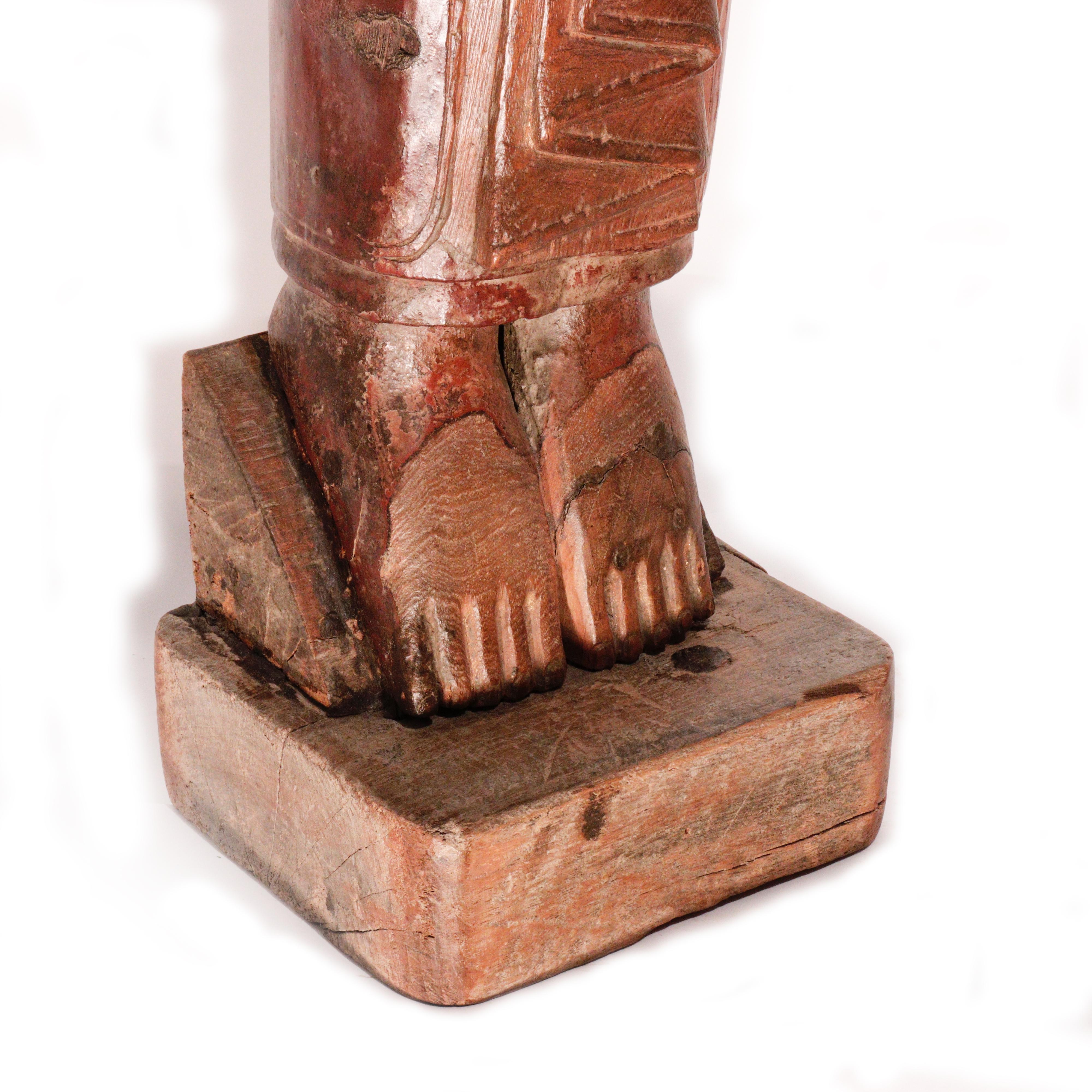 Burmese Carved Wood Hermit Sumedha Buddhist Image, 19th Century For Sale 6