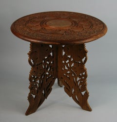 Burmese Carved wood Side Table