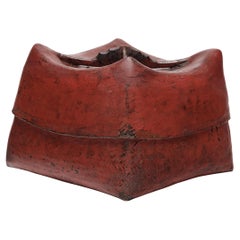 Burmese Cinnabar Red Lacquer Box, c. 1900