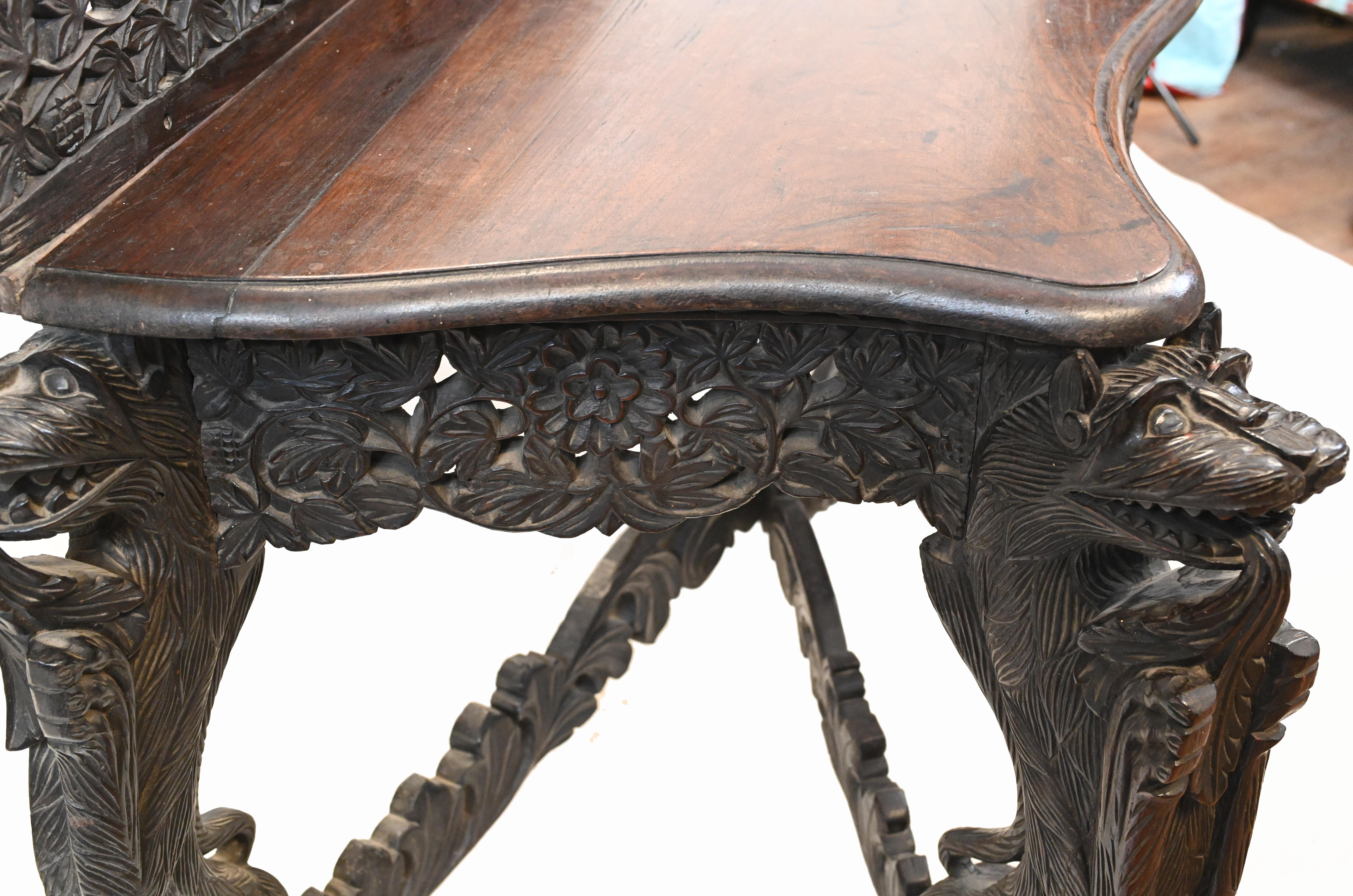 Burmese Console Table Antique Carved Burma Furniture, 1880 For Sale 8