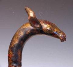 Burmese Deer Form Bamboo Cane, 19th century