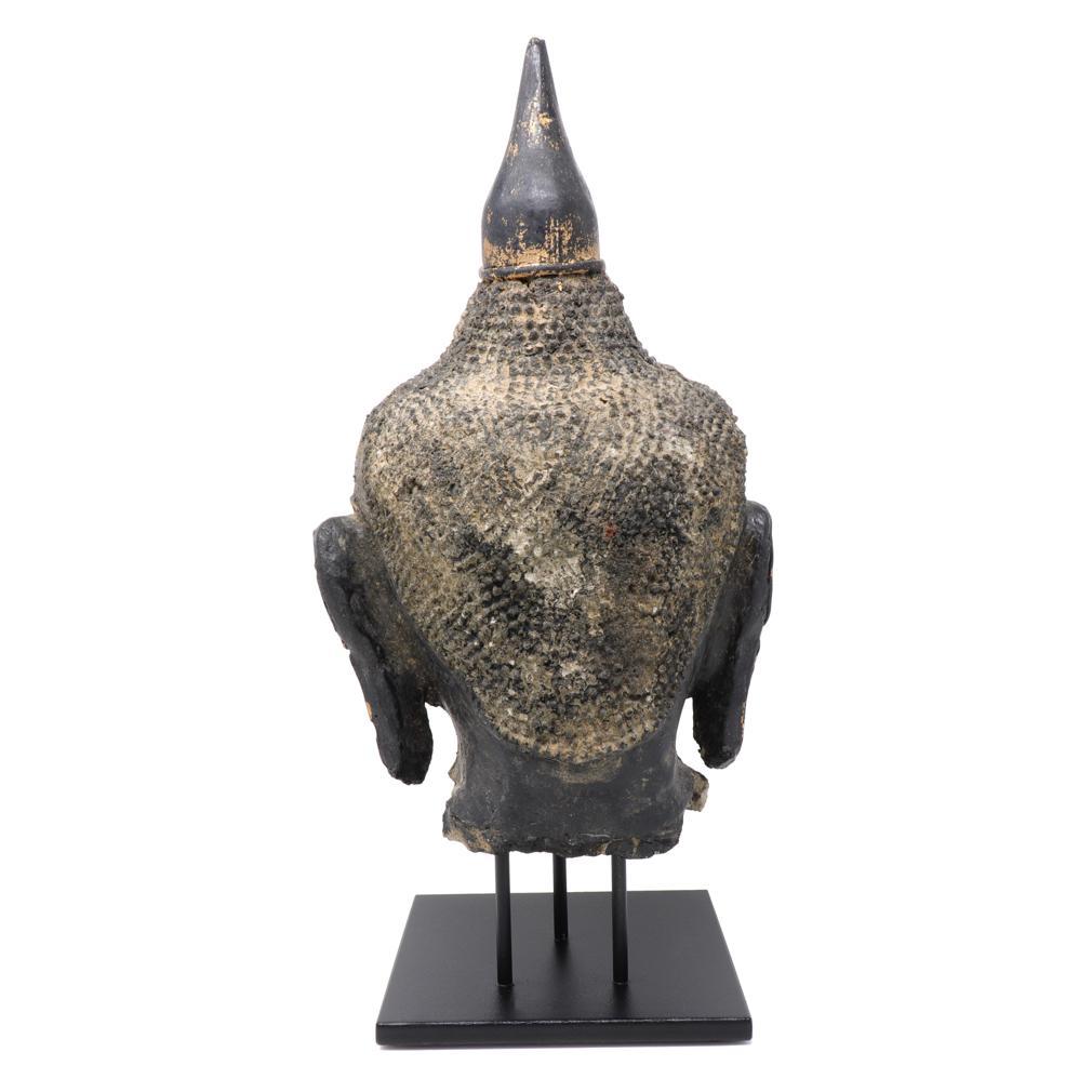 Hand-Crafted Burmese Dry Lacquer Buddha Head For Sale