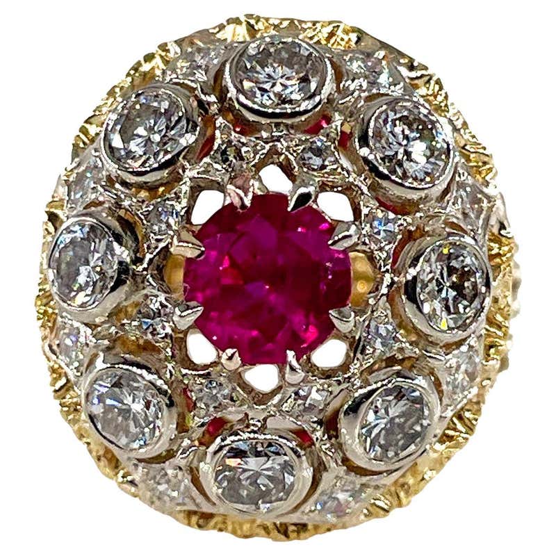 Handcrafted Sterling Ruby Dimond Statement Ring by BORA For Sale at 1stDibs