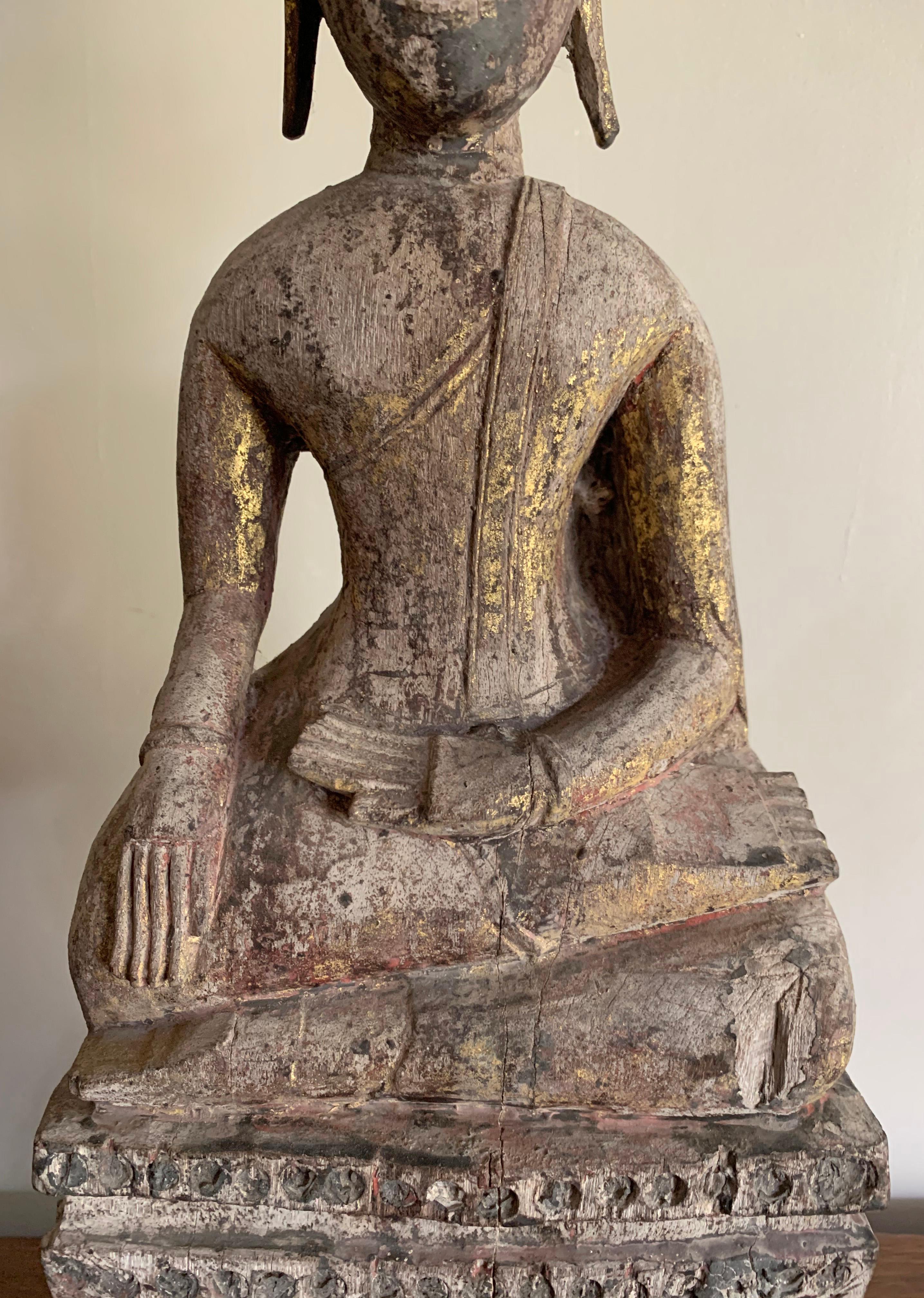 Other Burmese Gilt-Wood Seated Buddha, Early 20th Century For Sale