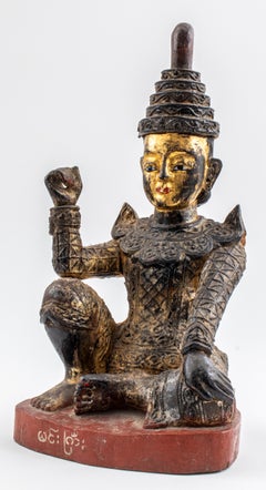 Burmese Giltwood Nat Statue