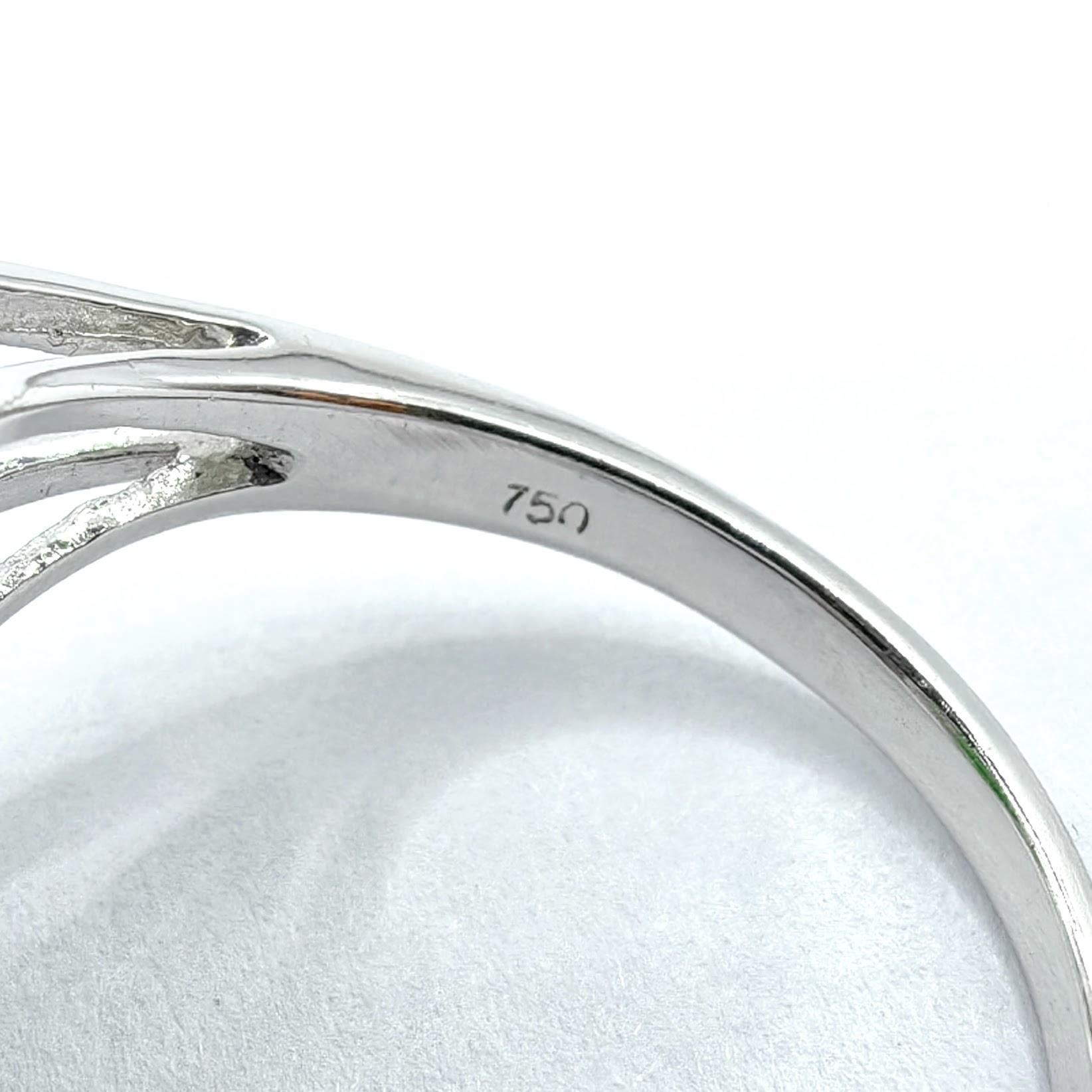 Birmesischer grüner Marquise Jadeit Jade Diamant Halo Fassung Ring in 18K Weißgold Damen im Angebot