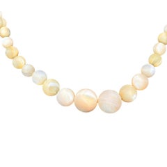 Burmese Hand Shapped Yellow Jade Round Necklace on Silk Cord