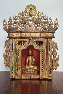 Burmese household shrine with Buddha, circa 1880–1910