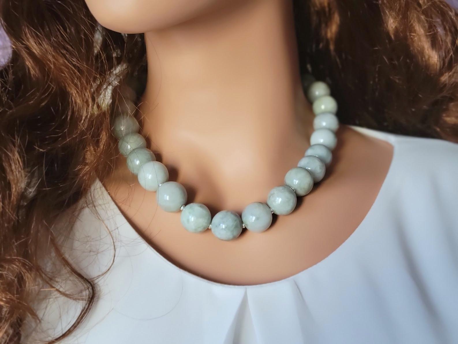 Burmesische Jade-Halskette im Angebot 1