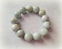 Burmese Jade Round Beaded Stretch Bracelet