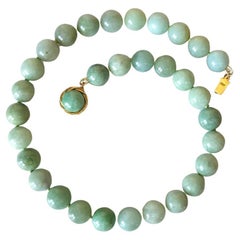 Burmese Jadeite Jade Knotted Beaded Necklace