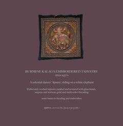 Arazzo ricamato birmano Kalaga, circa anni '30