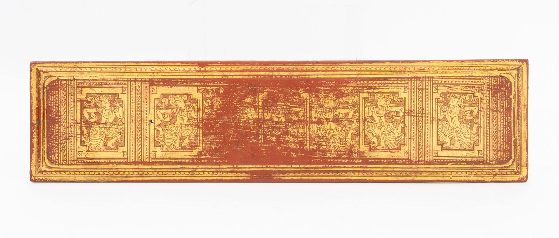 Legno dorato Pagine manoscritte di legno dorato birmano Kammavacha, 16 in vendita