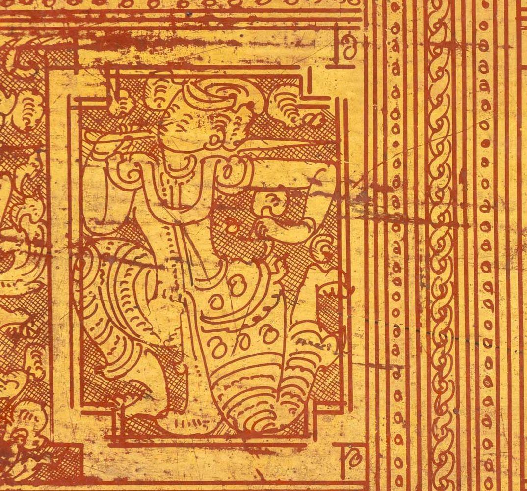 Pagine manoscritte di legno dorato birmano Kammavacha, 16 in vendita 2