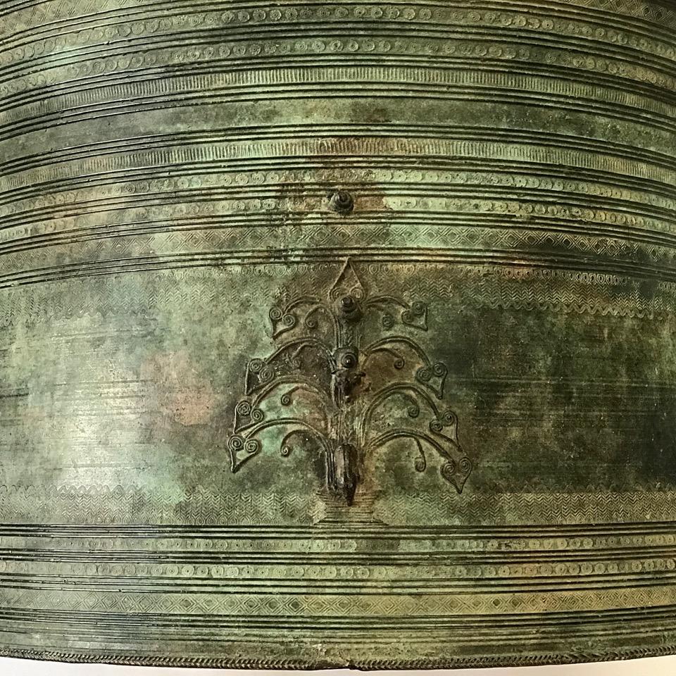 19th Century Burmese Karen Bronze Frog Drum
