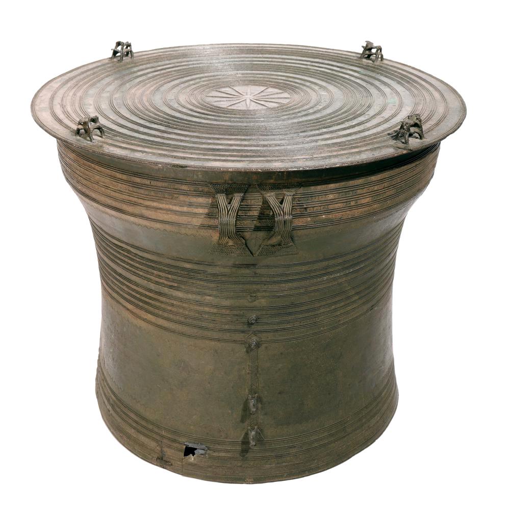Burmese Karen Bronze Frog Drum For Sale