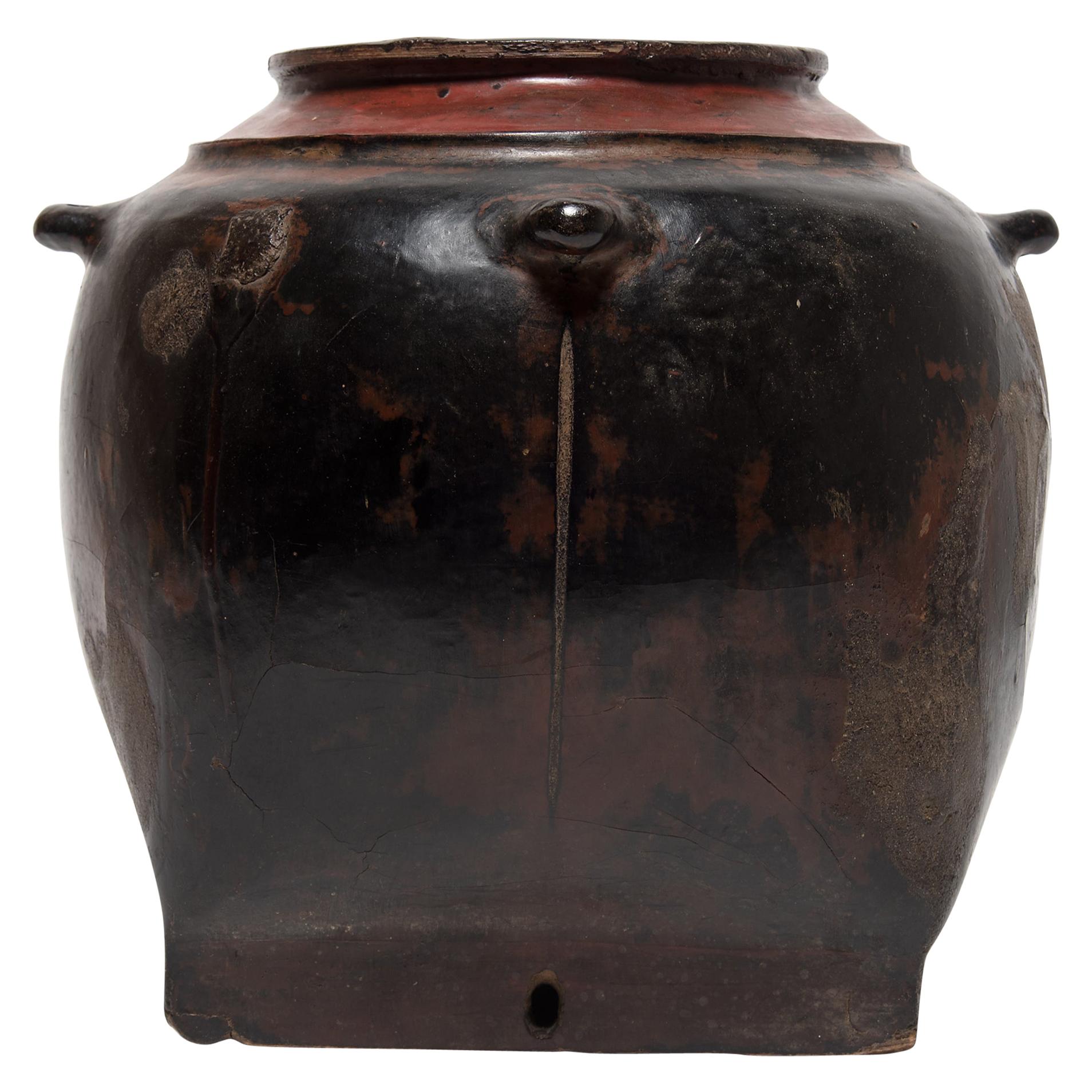 Burmese Lacquered Storage Vessel