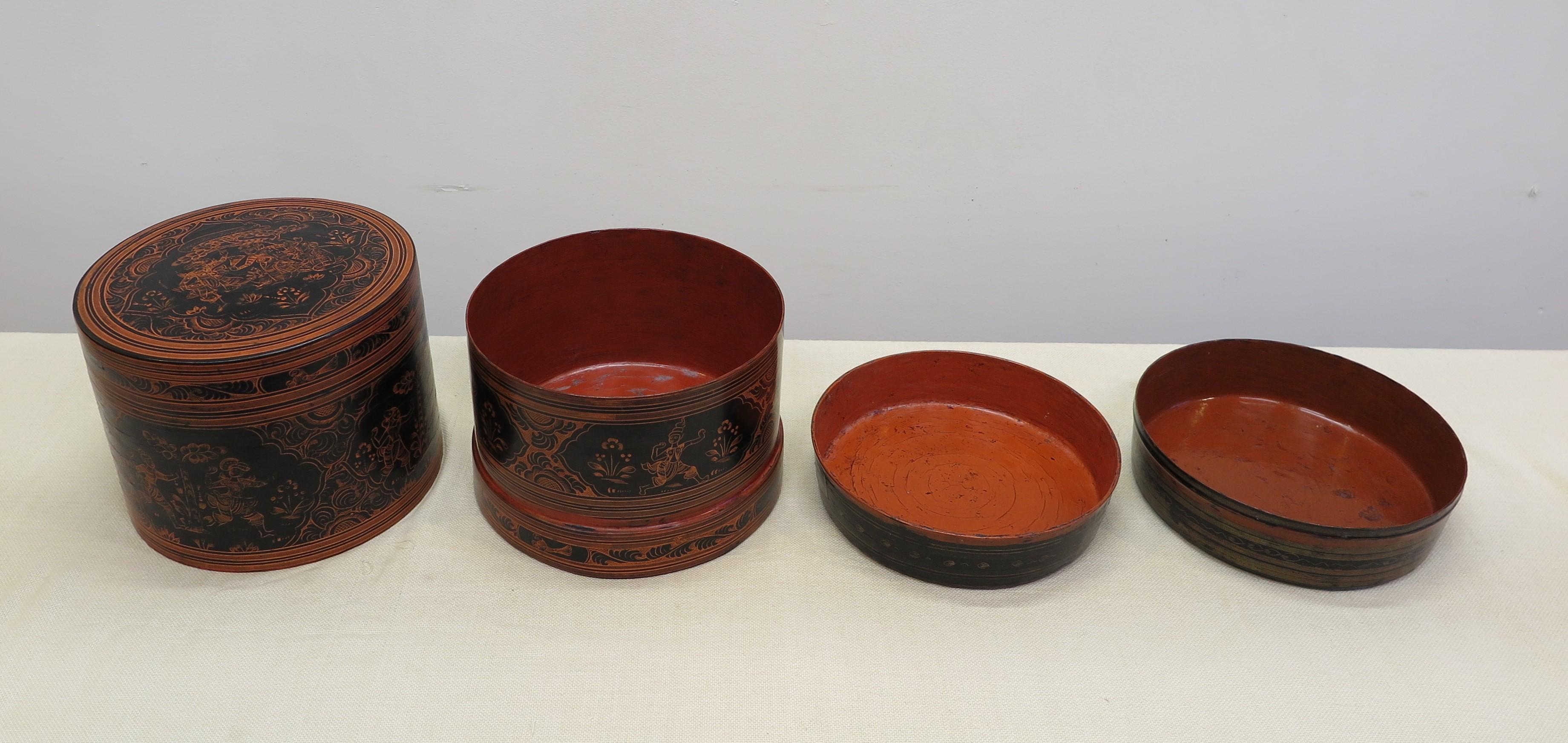 Birmesische Lacquerware Betel-Box im Angebot 4