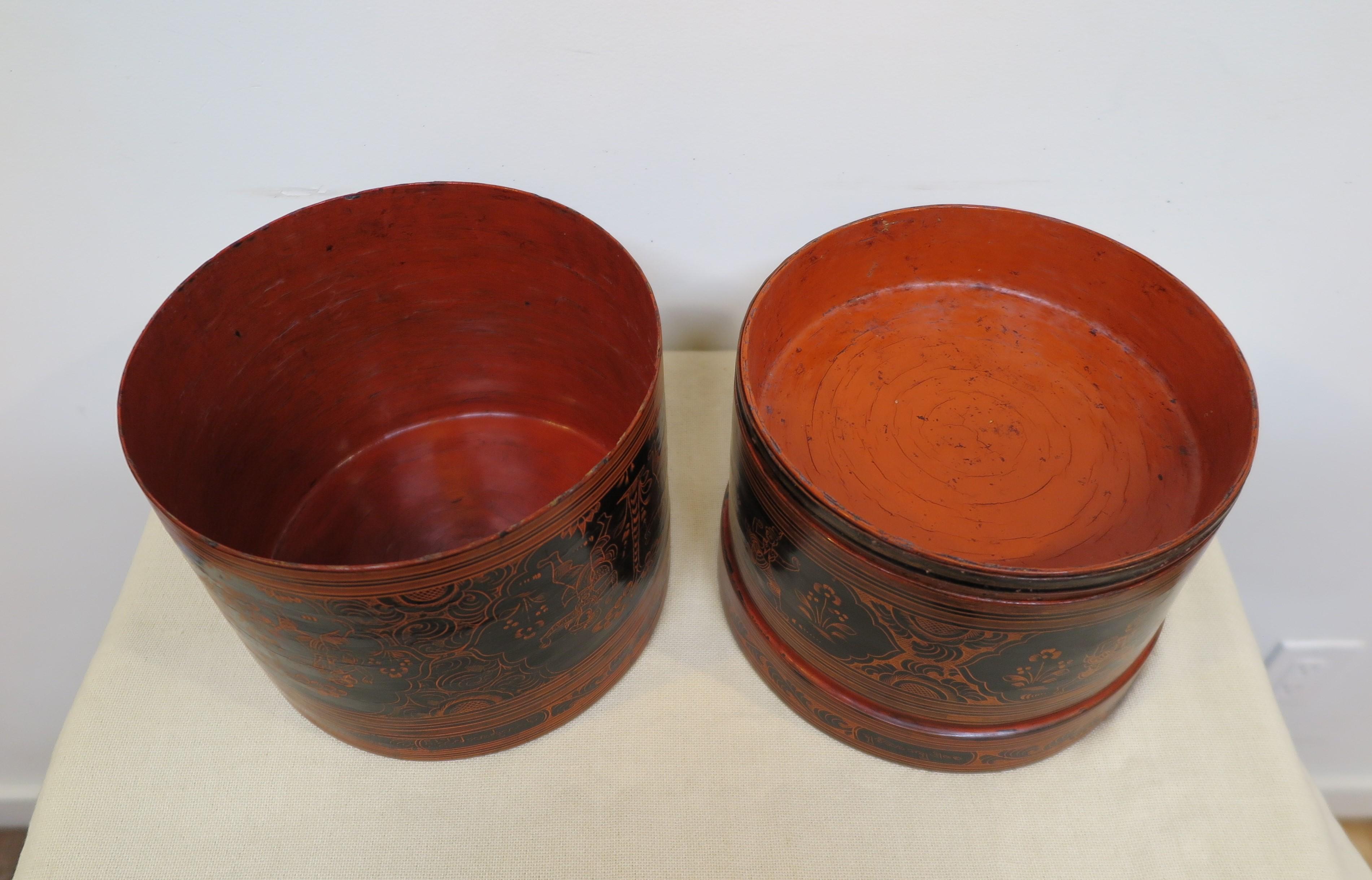 Burmese Lacquerware Betel Box For Sale 1