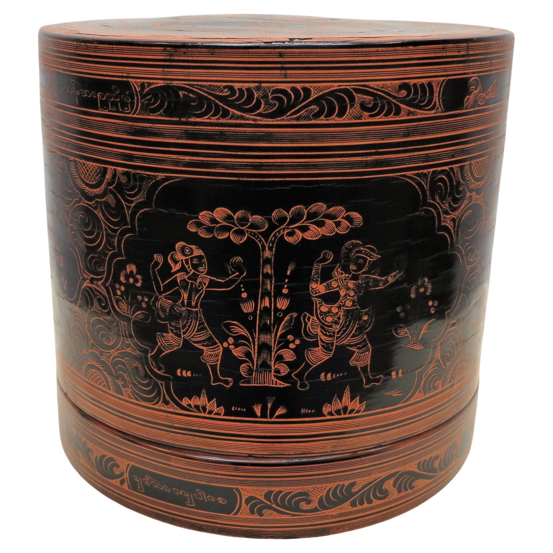 Burmese Lacquerware Betel Box For Sale