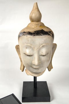 Testa di Buddha in marmo birmano