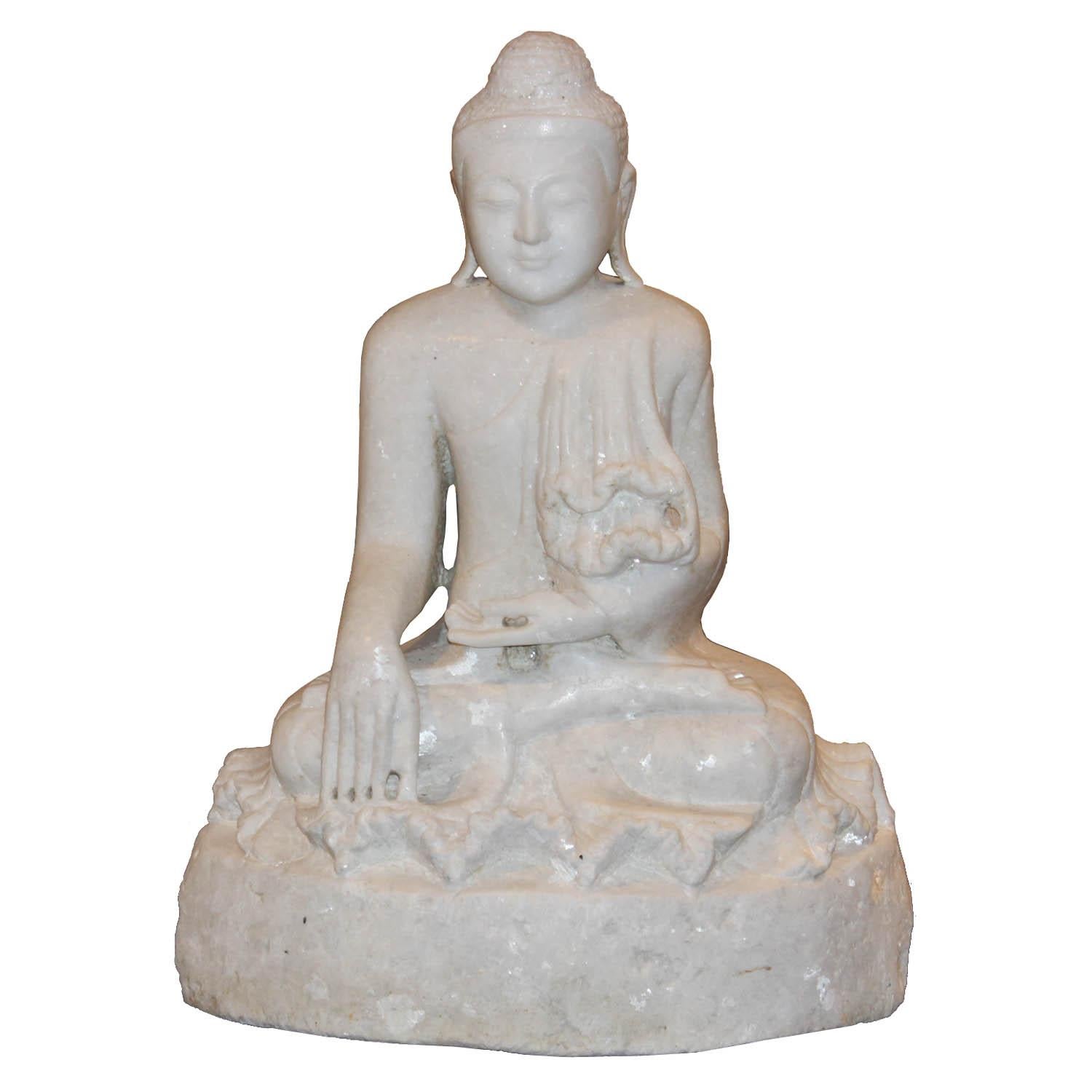Burmese Marble Sitting Buddha