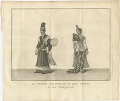 Burmese Minister & Wife in Ceremonial Dress – Antique Costume Print, c.1800