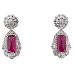 Burmese Natural Ruby Cab Earring 12.54 and 14.40ct Gubelin
