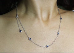 Burmesische Halskette mit unbehandeltem blauem Saphir Yard (Sapphire Station Halskette)