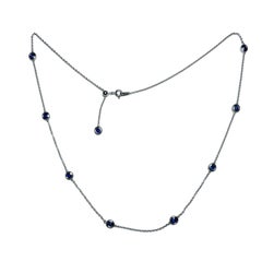 Burmese No Heat Blue Sapphire Yard Necklace (Sapphire Station Necklace)