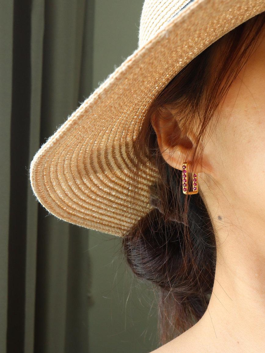 Women's Burmese No Heat Ruby Hoop earring For Sale