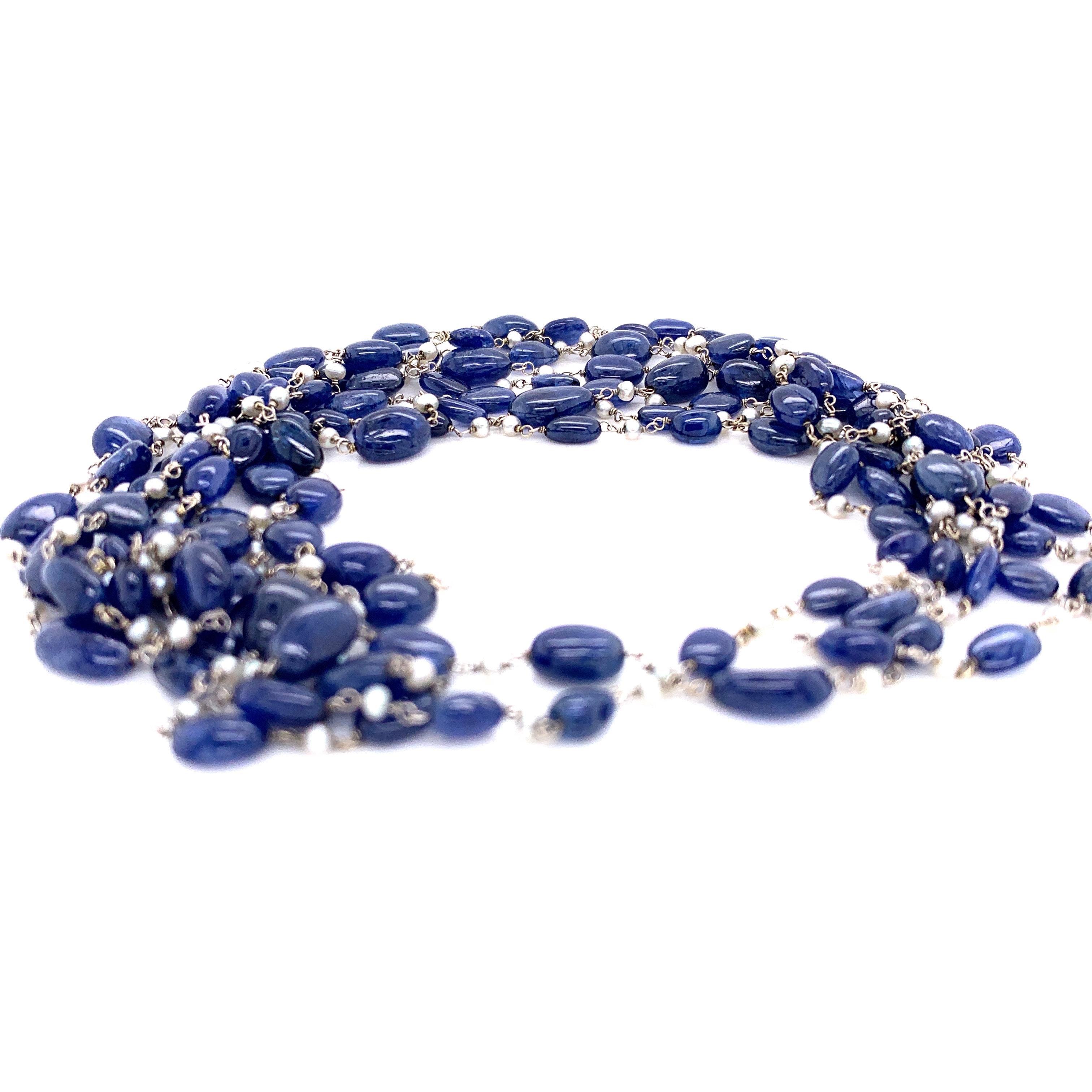 sapphire beads necklace