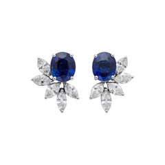 Orecchini con zaffiri birmani senza calore