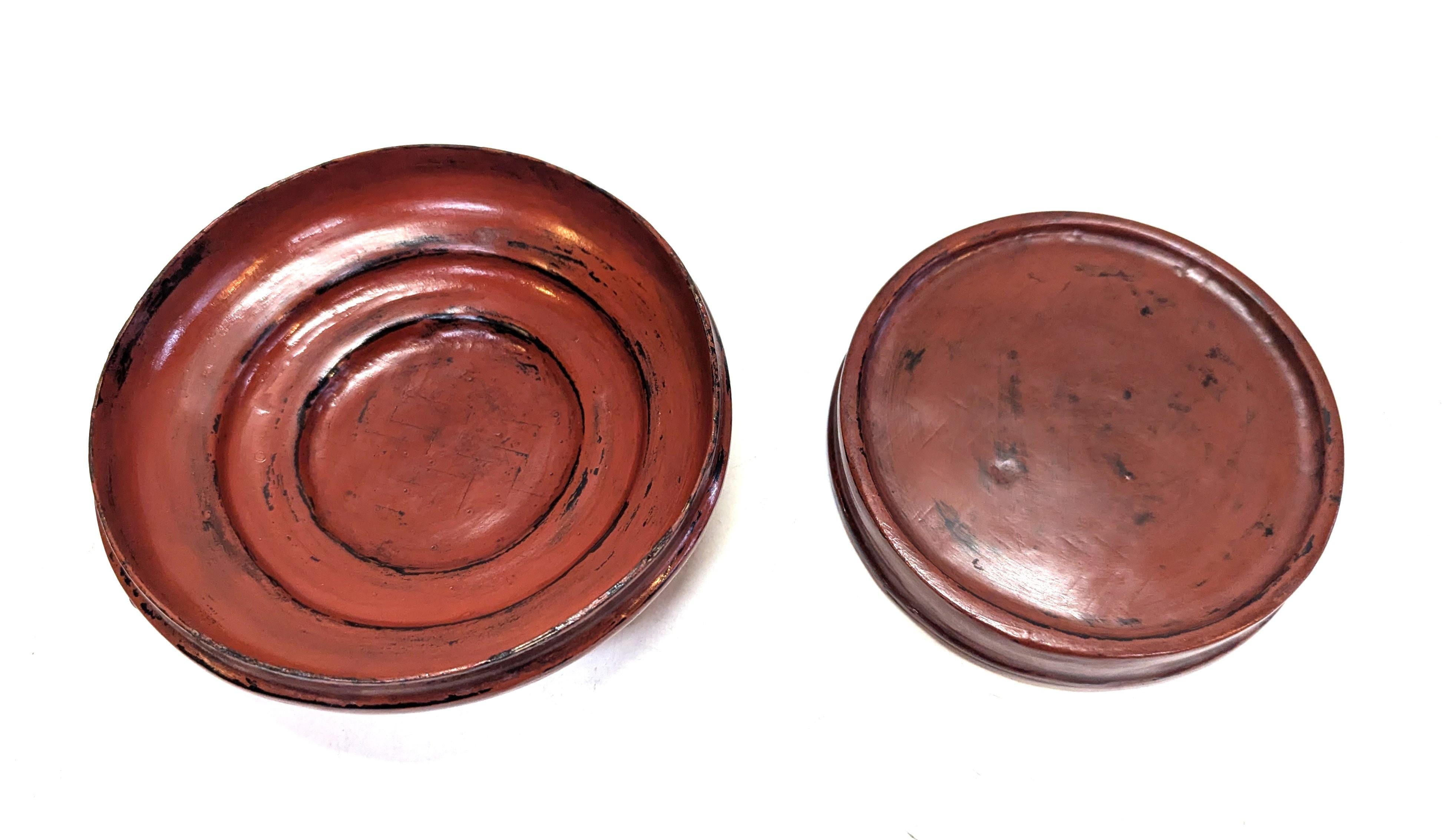 Early 20th Century Burmese Lacquerware Ok-khwet Buddhist Offering Box