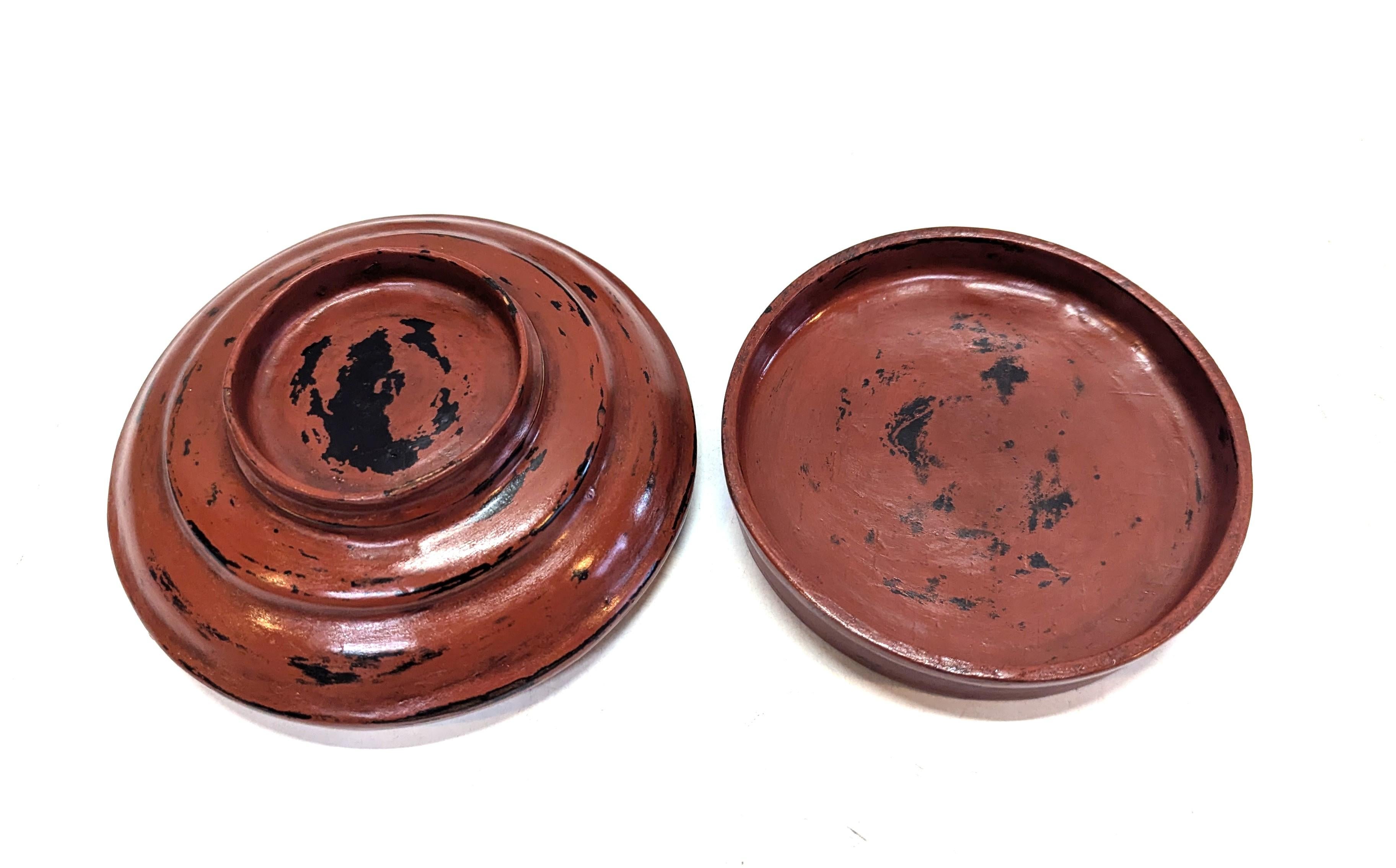 Bamboo Burmese Lacquerware Ok-khwet Buddhist Offering Box