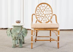 Burmese Patinated Bronze Elephant Garden Stool or Drink Table