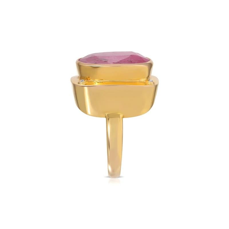 Modern Burmese Pink Sapphire Diamond Cocktail Ring For Sale