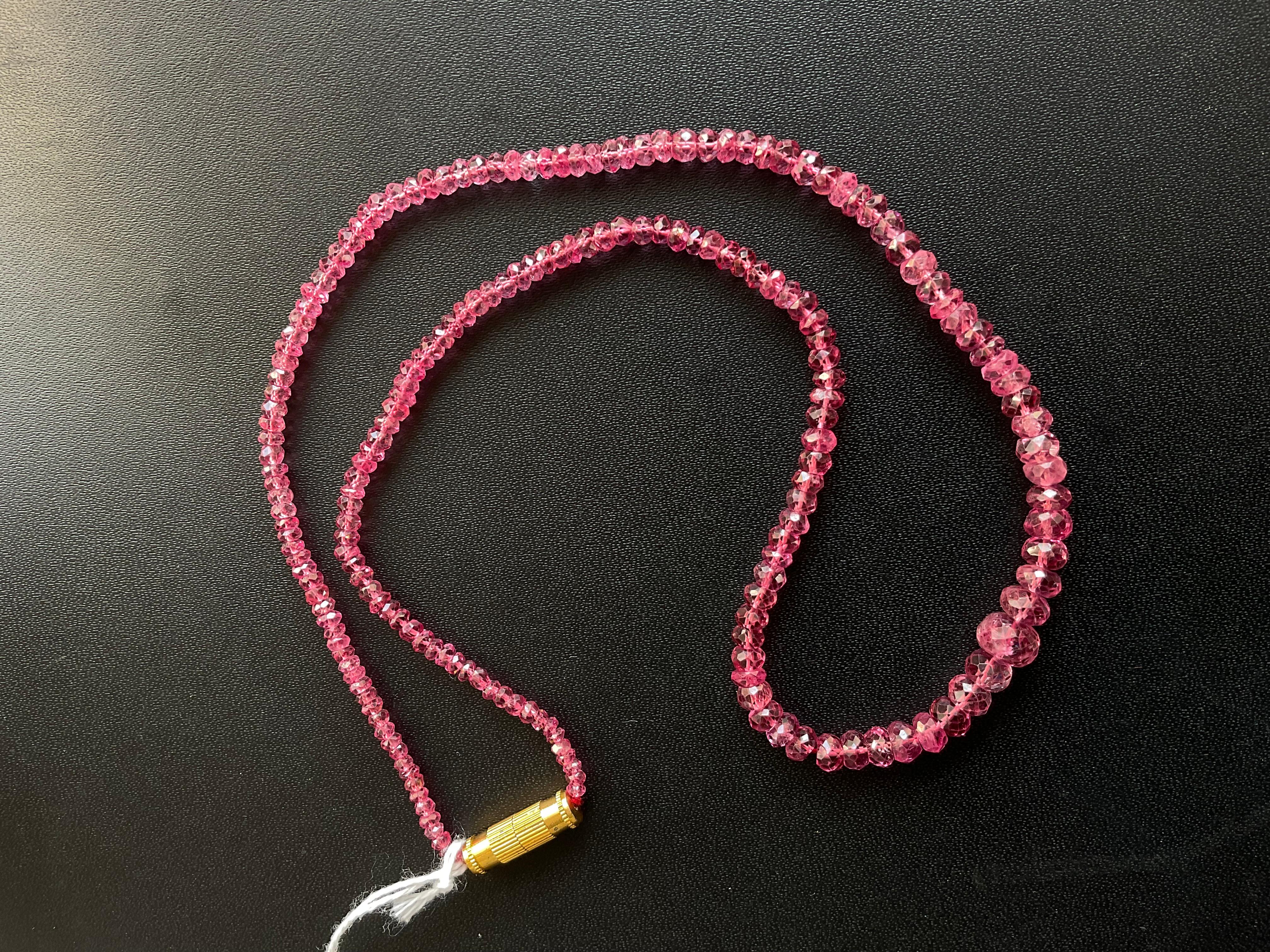 Art Deco Burmese Pink Spinel 46.00 Carats Beads Faceted Top Quality Beads Natural Gem